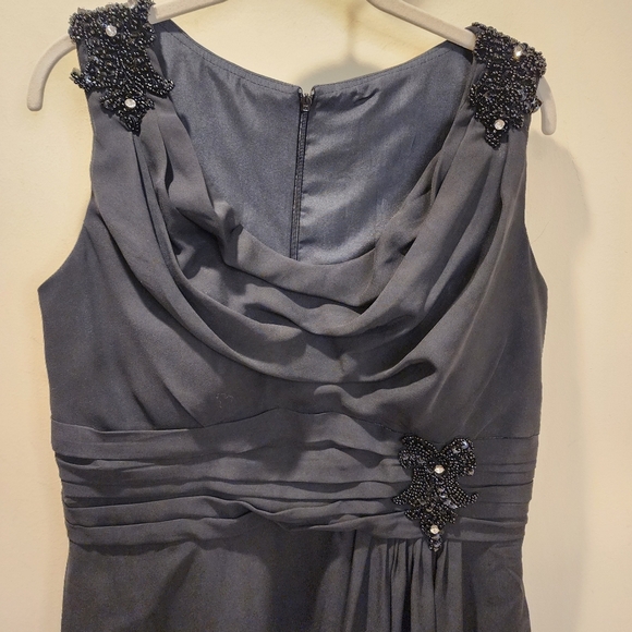 Women's Black Floor Length Gown Evening Formal Dress Fits M - Picture 3 of 11